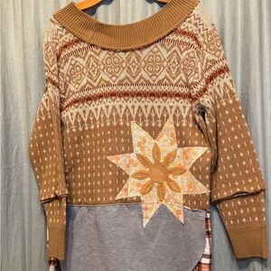 Cozy Brown Sweater with Star Accent